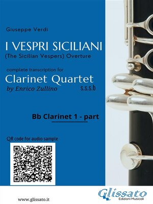 cover image of Bb Clarinet 1 part of "I Vespri Siciliani" for Clarinet Quartet